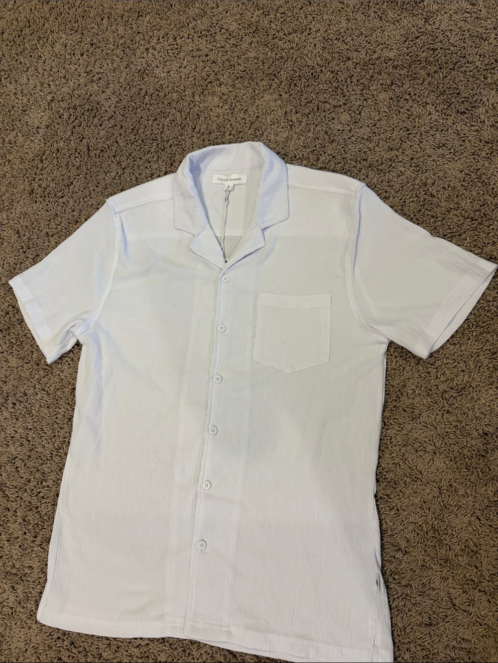 Lightweight White Camp-Collar Button-Down Shirt by Universal Standard